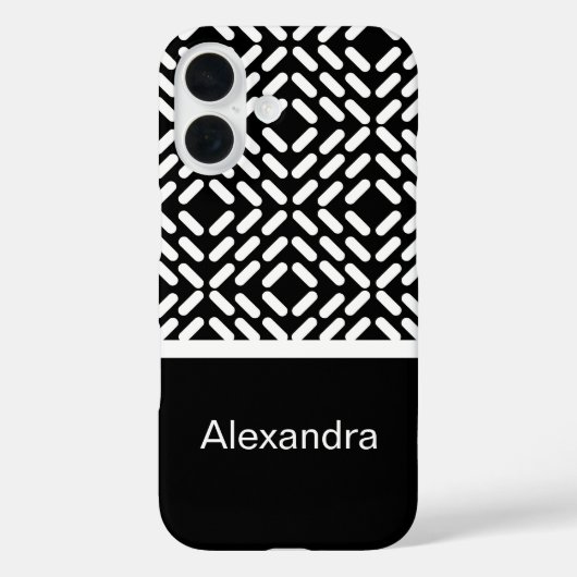 Zwart-wit cilinderpatroon Case-Mate iPhone case (Achterkant)