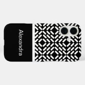 Zwart-wit cilinderpatroon Case-Mate iPhone case (Achterkant (horizontaal))