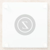Zwart-wit cirkel custom initiaal glazen onderzetter (Achterkant)