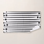 Zwart-wit cirkel driehoek streeppatroon bad handdoek (Handdoek)