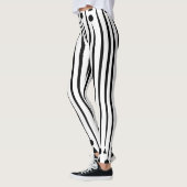 Zwart-wit cirkel driehoek streeppatroon leggings (Links)