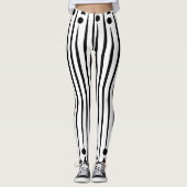Zwart-wit cirkel driehoek streeppatroon leggings (Voorkant)