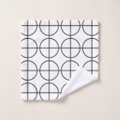 Zwart-wit cirkel geometrisch patroon bad handdoek (Wasdoekje)