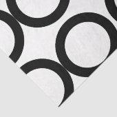 Zwart-wit cirkel geometrisch patroon tissuepapier (Detail)
