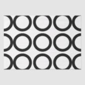 Zwart-wit cirkel geometrisch patroon tissuepapier (Voorkant)