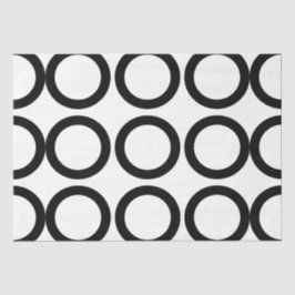 Zwart-wit cirkel geometrisch patroon tissuepapier