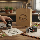 Zwart-Wit Cirkel Professioneel Logo Zelfinktende Stempel