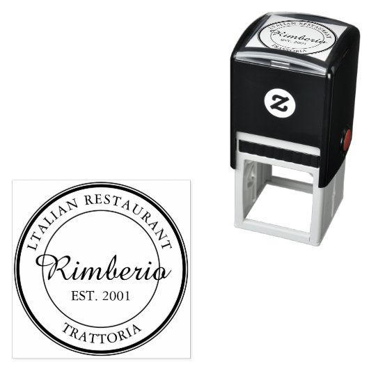 Zwart-Wit Cirkel Professioneel Logo Zelfinktende Stempel (In situ)