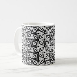 Zwart wit cirkel schijven rimpel op-art patroon koffiemok