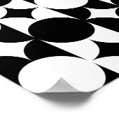 Zwart-wit Cirkel Ster Raster Strepen Poster (Hoek)