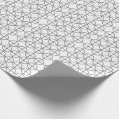 Zwart-wit cirkel strepen cadeaupapier (Hoek)