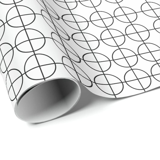 Zwart-wit cirkel strepen cadeaupapier (Rol Hoek)