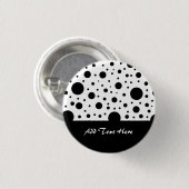 Zwart-wit cirkelontwerp ronde button 3,2 cm (Voorkant /achterkant)