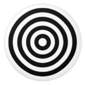 Zwart wit cirkelpatroon Bullseye Doelontwerp Keramische Knop (Voorkant)