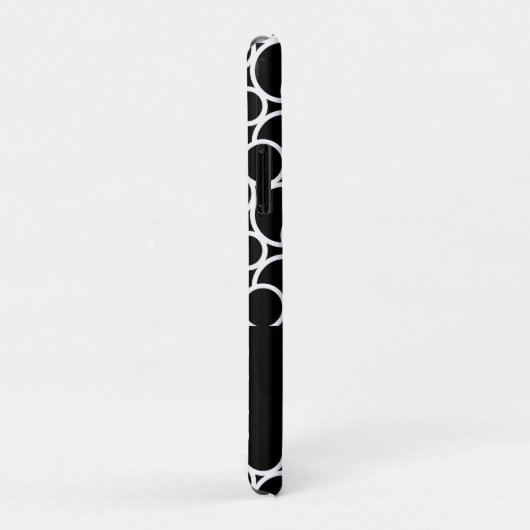 Zwart-wit cirkelpatroon met monogram Case-Mate iPhone case (Achterkant/rechts)