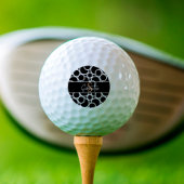 Zwart-wit cirkelpatroon met monogram golfballen