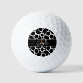 Zwart-wit cirkelpatroon met monogram golfballen (Voorkant)