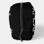 Zwart-wit cirkelpatroon met monogram toilettasje (Rechts)