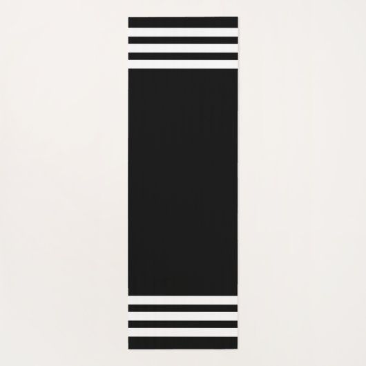 Zwart-wit cirkelpatroon met monogram yogamat (Achterkant)