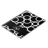 Zwart-wit cirkelpatroon met naam notitieboek (Linkerzijde)