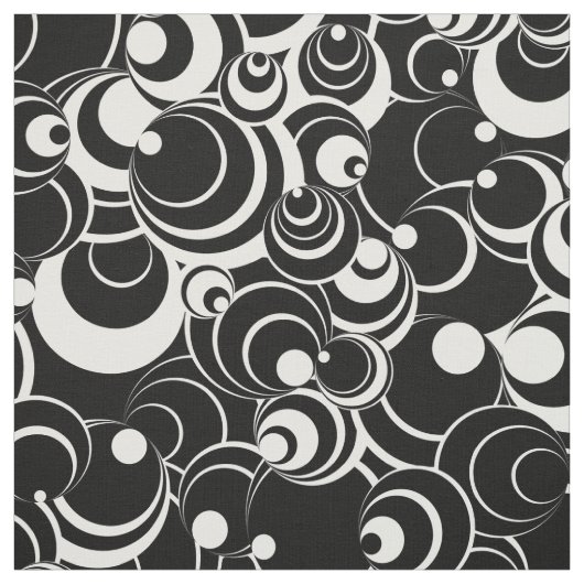 Zwart-wit cirkels Abstracte stof 2 (Swatch)