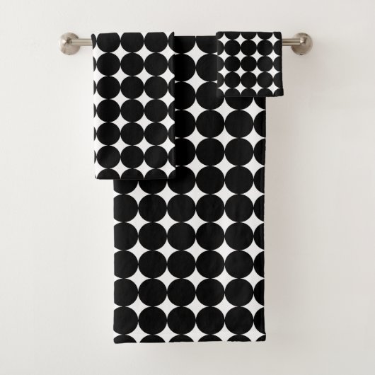 Zwart-wit cirkels bad handdoek (Insitu)