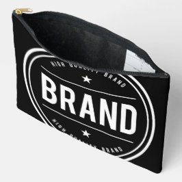 Zwart-wit cirkelvormig badge-logo etui