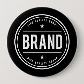Zwart-wit cirkelvormig badge-logo ronde button 4,0 cm (Voorkant)