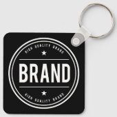 Zwart-wit cirkelvormig badge-logo sleutelhanger (Achterkant)
