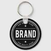 Zwart-wit cirkelvormig badge-logo sleutelhanger (Achterkant)