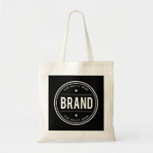 Zwart-wit cirkelvormig badge-logo tote bag (Voorkant)