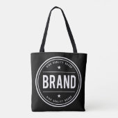 Zwart-wit cirkelvormig badge-logo tote bag (Achterkant)