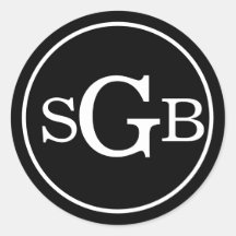 Zwart-wit cirkelvormig traditioneel monogram