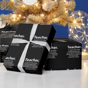 Zwart-wit citaat voor waardering van leraren cadeaupapier