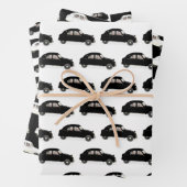 Zwart-wit citroen 2 CV patroon Inpakpapier Vel (In situ)