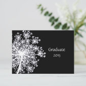 Zwart Wit Classic Afstuderen Queen Anne Lace Kaart (Staand voorkant)