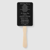 Zwart-wit Classic Art Deco Wedding Programma Handwaaier (Achterkant)