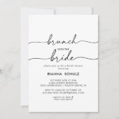 Zwart Wit Classic Brunch met de bruidsdouche Kaart (Voorkant)