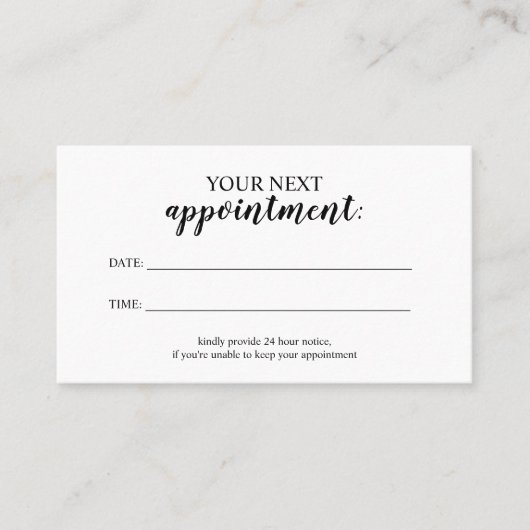 Zwart/Wit | Classic cursive Handwriting Elegant Visitekaartje (Voorkant)