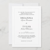 Zwart-wit Classic Eenvoudige Elegante Bruiloft Kaart (Voorkant)