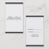 Zwart & Wit Classic Elegant Chic Verwijs een vrien Aanbevelingskaartje (Voorkant / Achterkant)