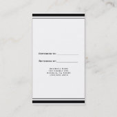 Zwart & Wit Classic Elegant Chic Verwijs een vrien Aanbevelingskaartje (Achterkant)