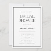 Zwart & Wit Classic Elegant Vrijgezellenfeest Kaart (Voorkant)