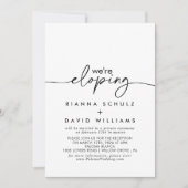 Zwart Wit Classic Elopement Receptie Kaart (Voorkant)