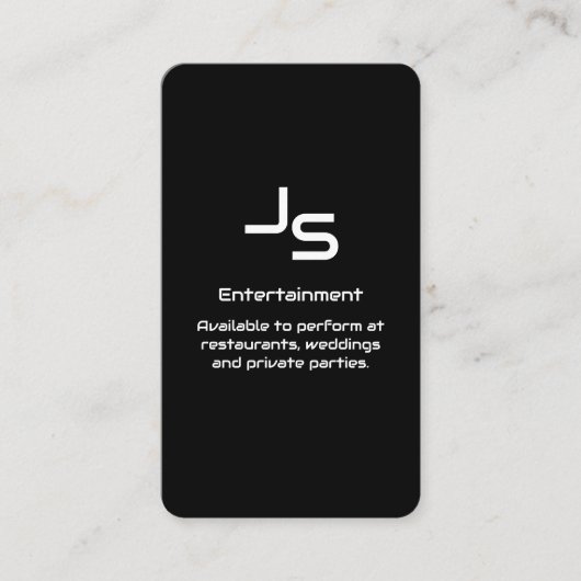 Zwart-wit Classic Entertainment Visitekaartje (Voorkant)