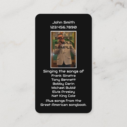 Zwart-wit Classic Entertainment Visitekaartje (Achterkant)