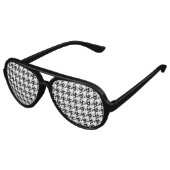 Zwart Wit Classic Houndstooth Check Aviator Zonnebril (Gekanteld)