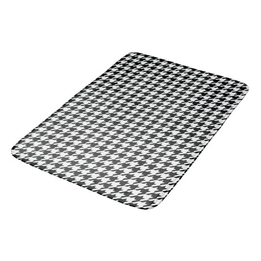 Zwart Wit Classic Houndstooth Check Badmat (Gekanteld)