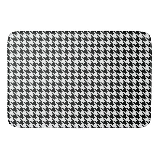 Zwart Wit Classic Houndstooth Check Badmat (Voorkant)