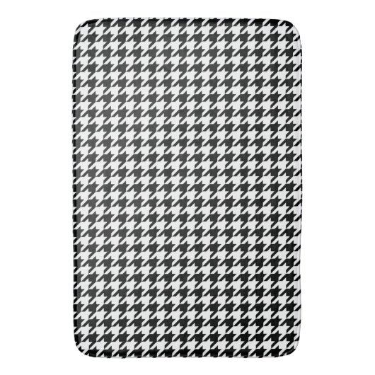 Zwart Wit Classic Houndstooth Check Badmat (Voorkant Verticaal)